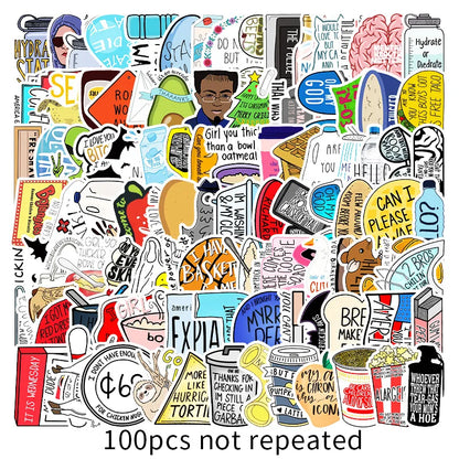 50 pieces of non-repetitive vine graffiti stickers, personalized DIY luggage, car, phone case, laptop, waterproof bathroom decoration sticker toys