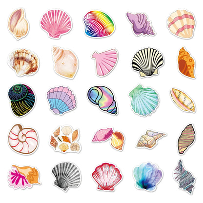 50PCS     ShellCartoon Suitcase Stickers Creative Graffiti Waterproof Suitcase Laptop Decoration Stickers