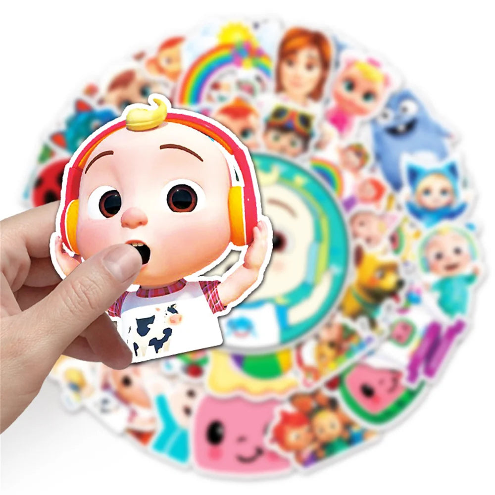 50PCS Cocomelon Cartoon Creative Trend Personalized Decoration Graffiti Waterproof Sticker Notebook Refrigerator