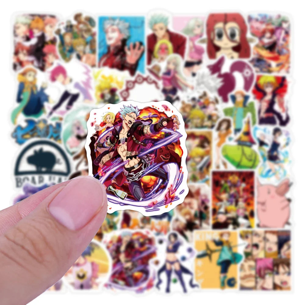 50PCS Animated Seven Deadly Sins Graffiti Laptop Guitar Motorcycle Luggage Skateboard Bike Waterproof Sticker