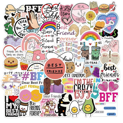 50PCS Cartoon Friendship Popular Waterproof Graffiti Sticker Suitcase Notebook Mobile Phone Water CupRefrigerator