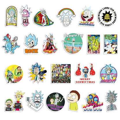 51pcs Cartoon Animation Rick and Morti Personalized DIY Decoration  Toy Waterproof Sticker