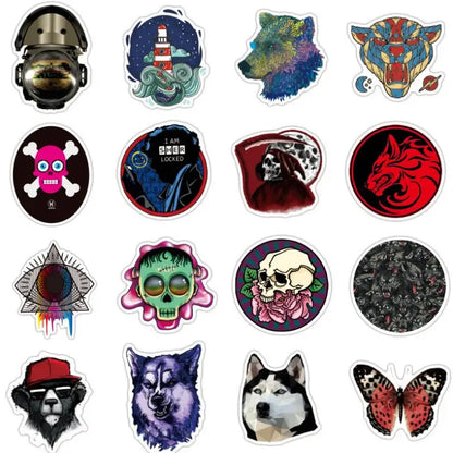 50 pieces of street fashion cartoon graffiti stickers, personalized DIY car water cups, luggage, laptops, phone cases, guitar waterproof stickers, toys