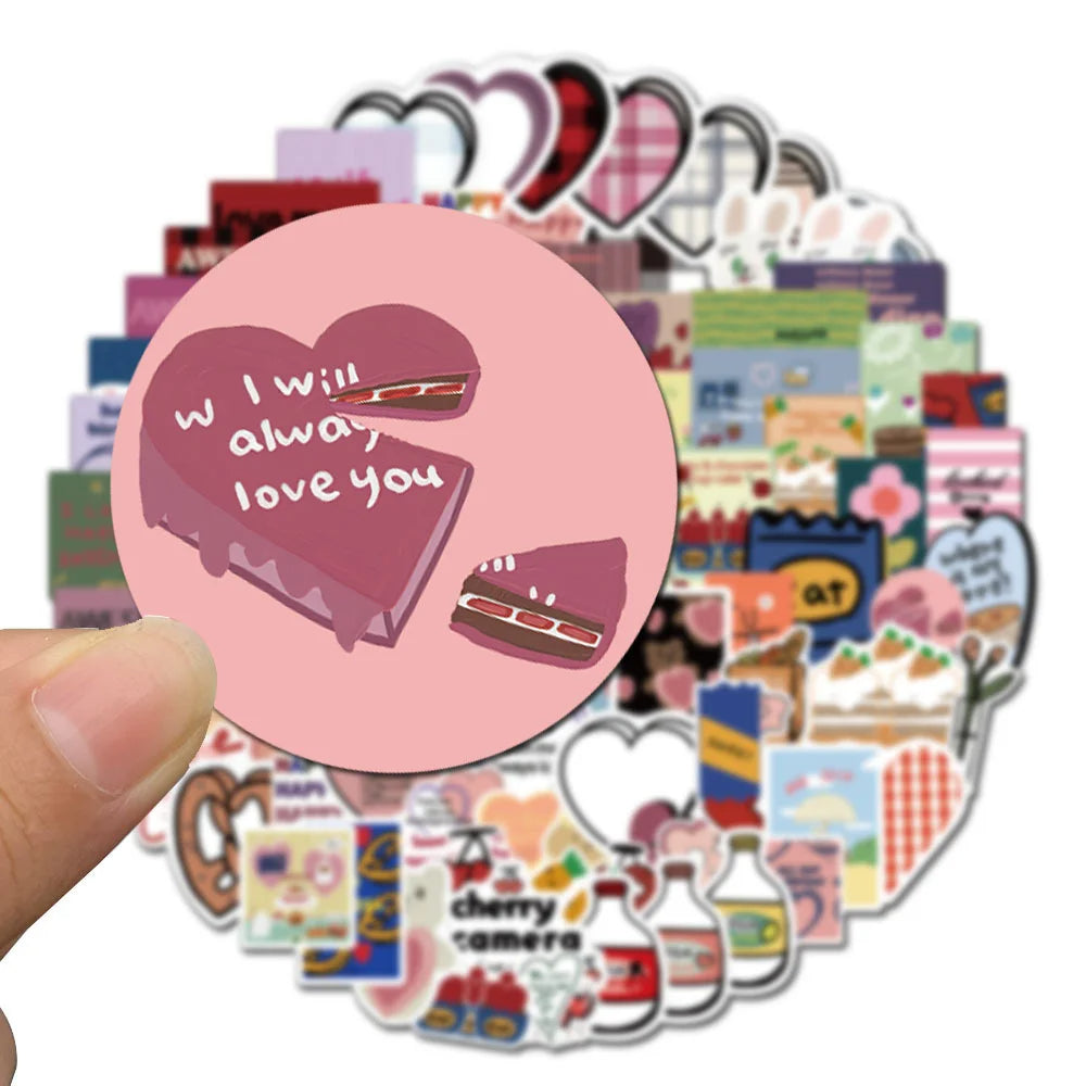 100PCS Cartoon Ins Wind Sweet Sandwich Graffiti Skateboard Notebook Graffiti Computer Luggage Waterproof Sticker
