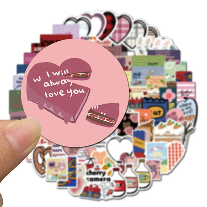 100PCS Cartoon Ins Wind Sweet Sandwich Graffiti Skateboard Notebook Graffiti Computer Luggage Waterproof Sticker