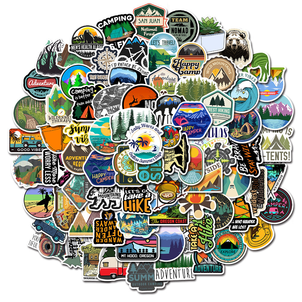50PCS Mountain Exploration National Park Graffiti Stickers Perfect for Suitcases, Skateboards, Water Bottles, Helmets, Guitars, and Stationery Boxes Exquisite DIY Desktop Decor Decals