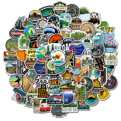 50PCS Mountain Exploration National Park Graffiti Stickers Perfect for Suitcases, Skateboards, Water Bottles, Helmets, Guitars, and Stationery Boxes Exquisite DIY Desktop Decor Decals