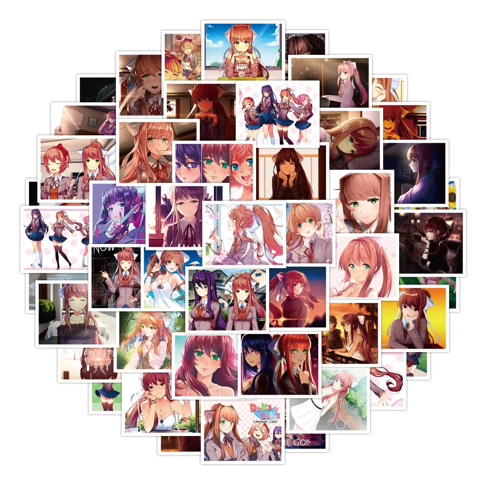 50pcs Monica DIY Luggage Guitar Toy Sticker Wholesale of Japanese Animation and Literature Department
