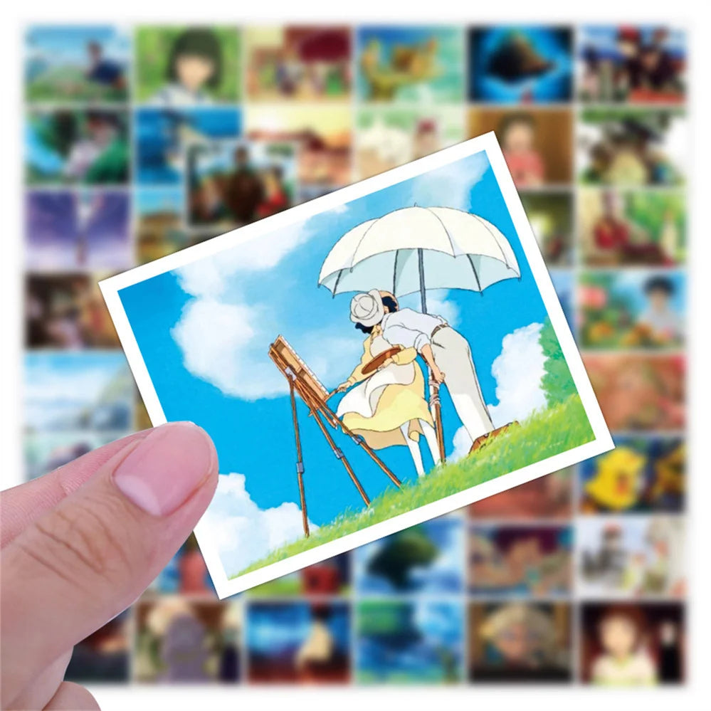 50PCS Cartoon Miyazaki Hayao Cute Anime Character Diary Graffiti Skateboard Decoration Waterproof Sticker Toy