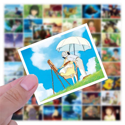 50PCS Cartoon Miyazaki Hayao Cute Anime Character Diary Graffiti Skateboard Decoration Waterproof Sticker Toy