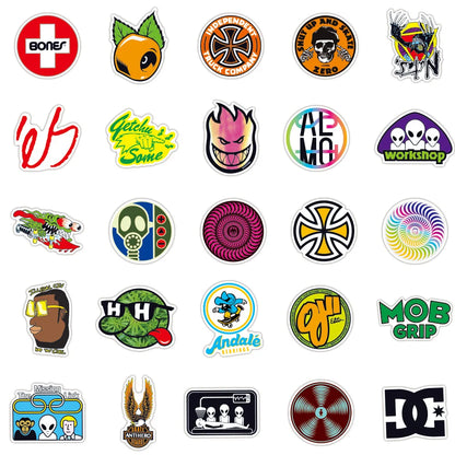 100PCS Skateboard Tide Brand Cool Sticker Notebook Trolley Case Bike Scooter Water Cup Waterproof Sticker