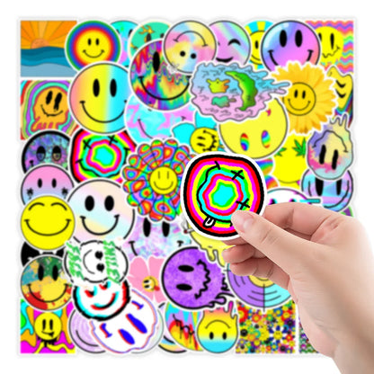 50PCS Smiley Personality Graffiti Sticker Computer Notebook Mobile Phone Water Cup Sticker Waterproof Sticker