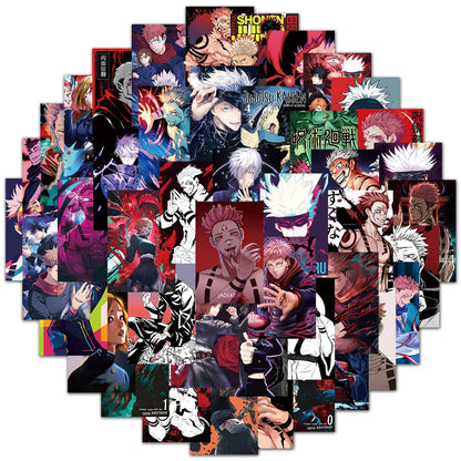 50Pcs Anime Stickers Jujutsu Kaisen Sticker Decals Vinyl on DIY Laptop Guitar Skateboard Luggage Children's Toy