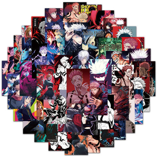 50Pcs Anime Stickers Jujutsu Kaisen Sticker Decals Vinyl on DIY Laptop Guitar Skateboard Luggage Children's Toy