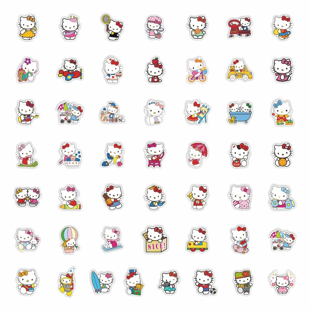 50PCS New Cartoon Cat Dumb Film Stickers Skateboard Stationery Cartoon Helmet Stickers