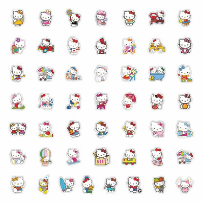 50PCS New Cartoon Cat Dumb Film Stickers Skateboard Stationery Cartoon Helmet Stickers