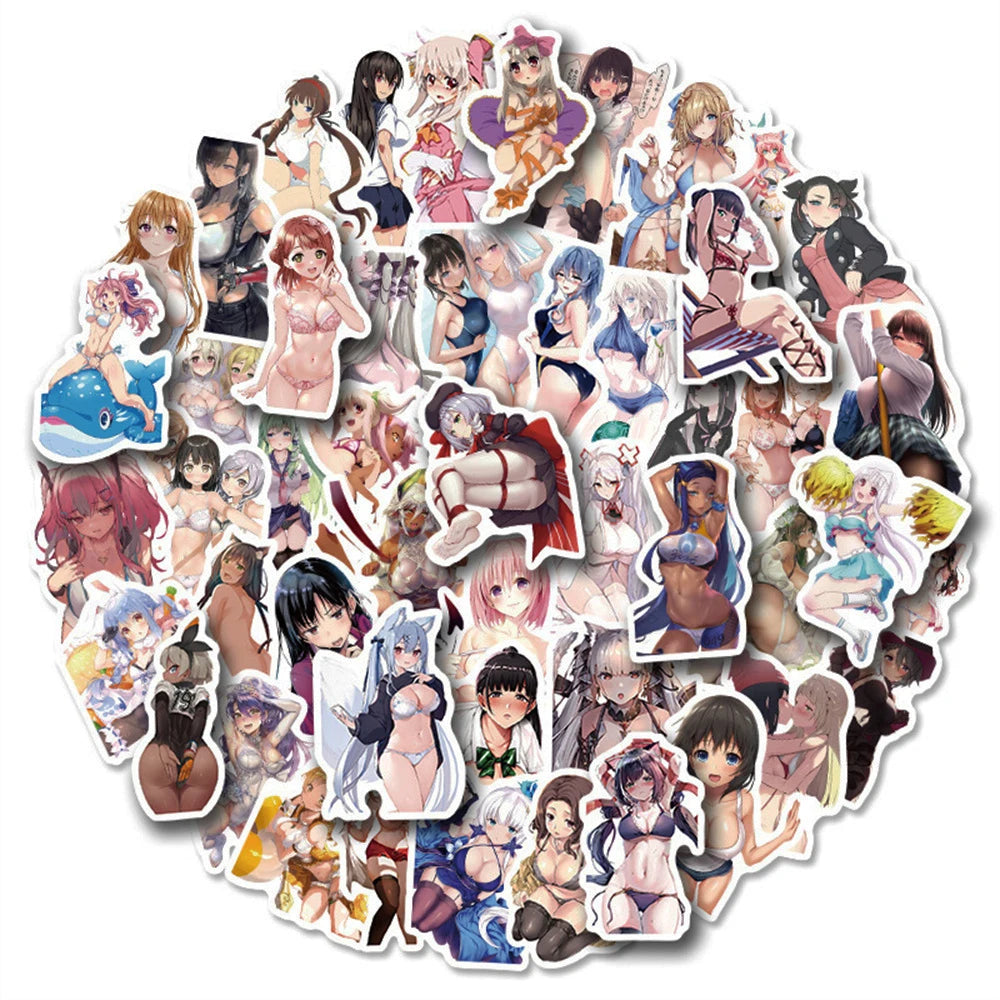 50PCS Waifu Beautiful Legs Sexy Girly Graffiti Stickers Luggage Laptop Suitcase Gift Cute Anime PVC Stickers