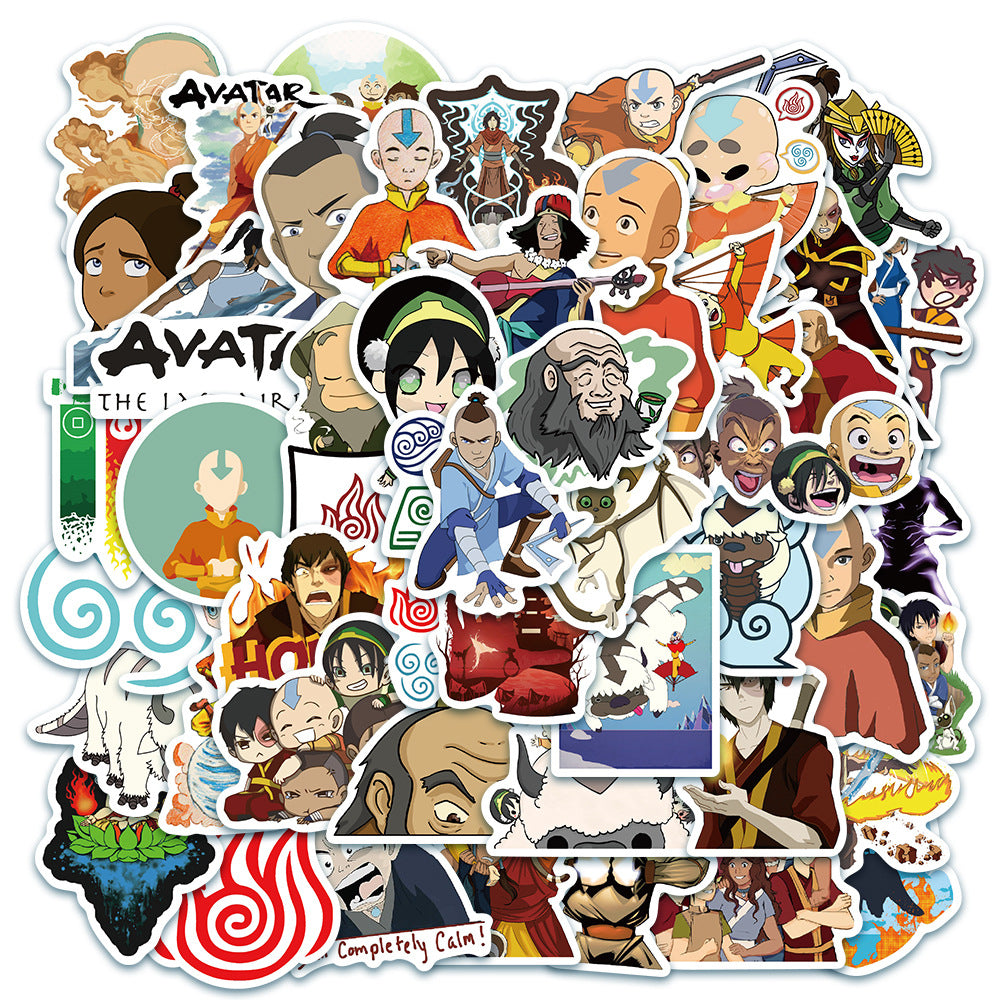 50PCS Avatar: The Last Airbender Character Doodle Stickers Perfect for laptops, helmets, skateboards, water bottles, pencil cases, and desktop decorations
