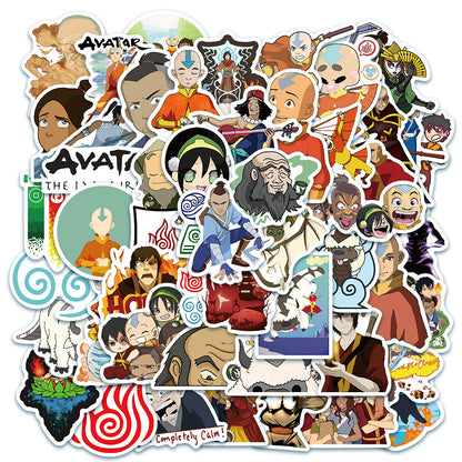 50PCS Avatar: The Last Airbender Character Doodle Stickers Perfect for laptops, helmets, skateboards, water bottles, pencil cases, and desktop decorations