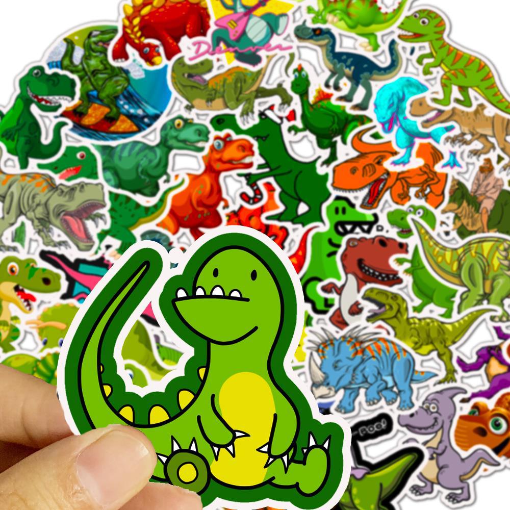 50PCS Art Illustration Trendy Cute Cartoon Dinosaur Doodle Stickers Exquisite Fashion Creative DIY Decorative Sticker Decals for Notebooks Suitable for Mugs, Helmets, Skateboards, Pencil Cases, and Desktops
