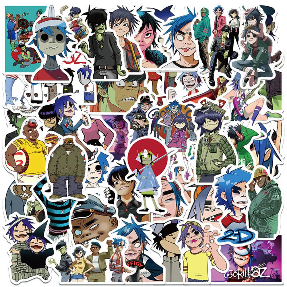 50PCS Street Bully Gorillaz Graffiti Waterproof Sticker Suitcase Notebook Refrigerator Skateboard Stationery Box