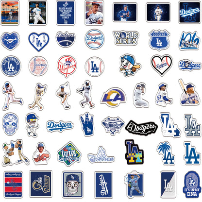 50PCS Dodgers Baseball Stickers Bike Skateboard Guitar Laptop Luggage Waterproof Joke Stickers