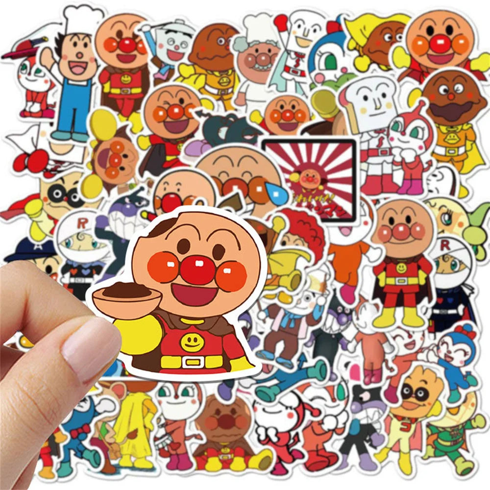 50PCS Japanese Animation Bread Superman Graffiti Waterproof Sticker Suitcase NotebookSkateboardRefrigeratorHelmet