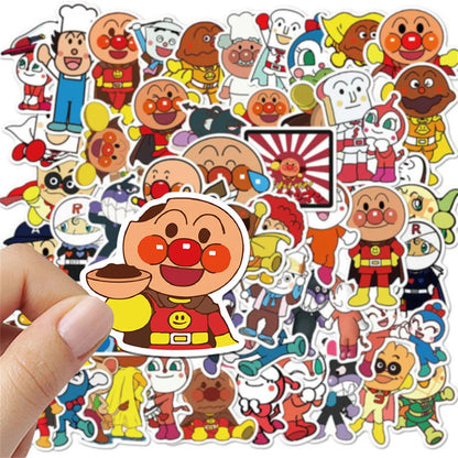 50PCS Japanese Animation Bread Superman Graffiti Waterproof Sticker Suitcase NotebookSkateboardRefrigeratorHelmet