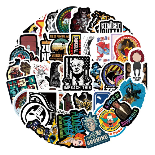 50PCS Trend Personality Graffiti Notebook Guitar Bike Skateboard Gift Toy Waterproof Cartoon Sticker