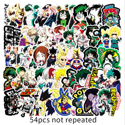 50PCS cartoon and anime Japanese manga Hero Academy character decorative style graffiti stickers, personalized fashion and creative trend DIY exquisite decorative decal cups, helmets, skateboard popular sticker toys