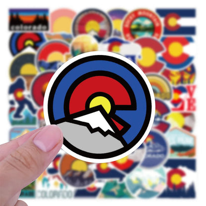 50PCS Famous City Colorado Graffiti Stickers Landscape Luggage Laptop Water Cup Stickers
