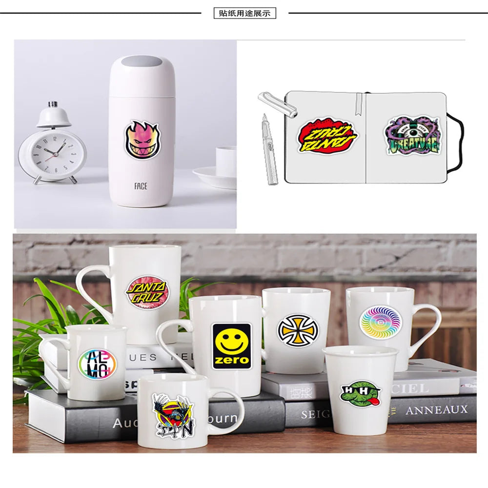 100PCS Cool Skateboard Trend DIY Sticker Trolley Case Notebook Bike Scooter Waterproof PVC Graffiti Sticker