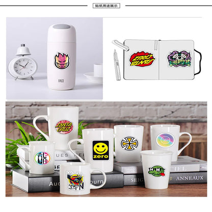 100PCS Cool Skateboard Trend DIY Sticker Trolley Case Notebook Bike Scooter Waterproof PVC Graffiti Sticker