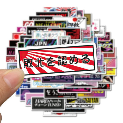 50PCS Racing Jdm Hand Account Stickers Notebook Luggage Mobile Phone Decoration Graffiti Waterproof Stickers