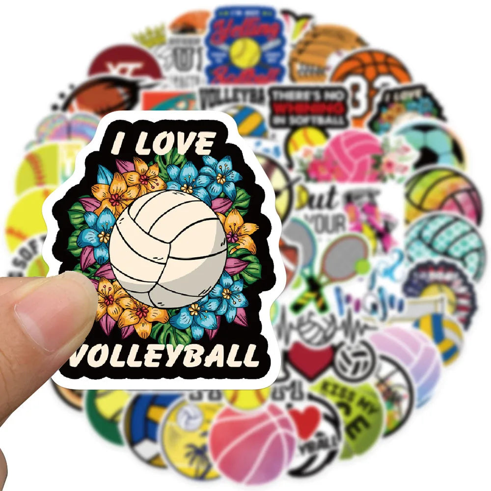 50PCS Cartoon Ball Games Collection Graffiti Waterproof Sticker Trunk Guitar Refrigerator Car  WaterCup
