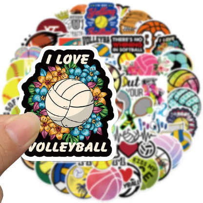 50PCS Cartoon Ball Games Collection Graffiti Waterproof Sticker Trunk Guitar Refrigerator Car  WaterCup