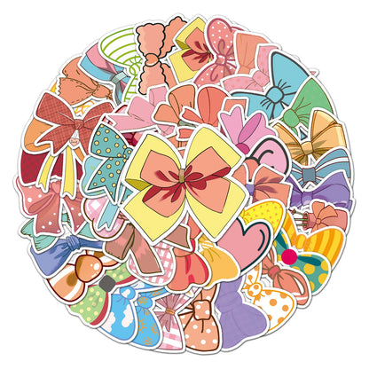 50PCS Bow Tie Cartoon Little Fresh Girl Heart Graffiti Waterproof Sticker Suitcase Notebook Refrigerator WaterCup
