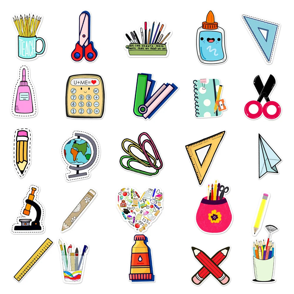50PCS Ins Wind Stationery Set Personalized Diy Creative Sticker Luggage Scooter Car Sticker Body Sticker