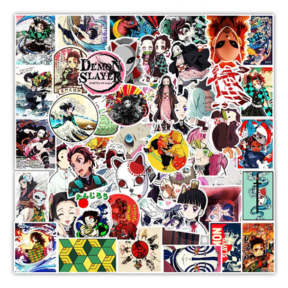 50PCS Anime New Ghost Slayer Graffiti Sticker Notebook Car Trunk Mobile Phone Decoration Waterproof Sticker
