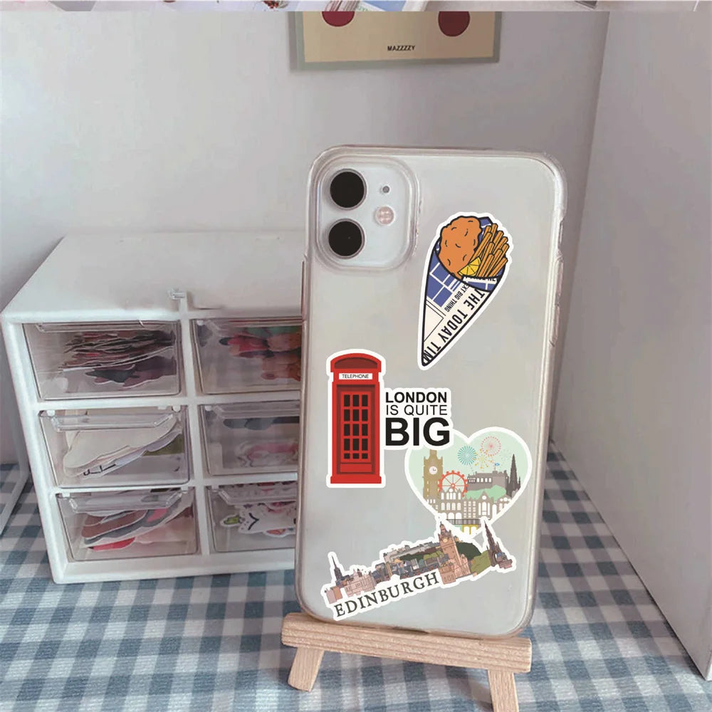 50PCS British Pzi Flag Retro Cultural Logo Sticker Luggage Stationery Notebook Computer Helmet Sticker