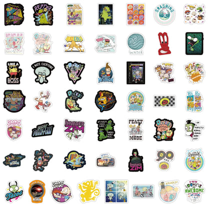 50PCS New 90s Cartoon Animated Graffiti Stickers Waterproof Luggage Laptop Scooter Water Cup Stickers