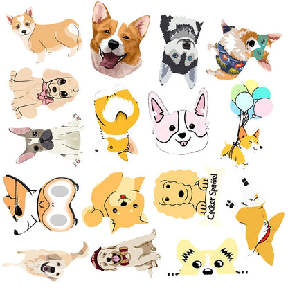 50 pieces of cute cartoon puppy decorative style graffiti stickers, personalized, fashionable and creative DIY exquisite decorative decal cups, helmets, skateboard popular sticker toys