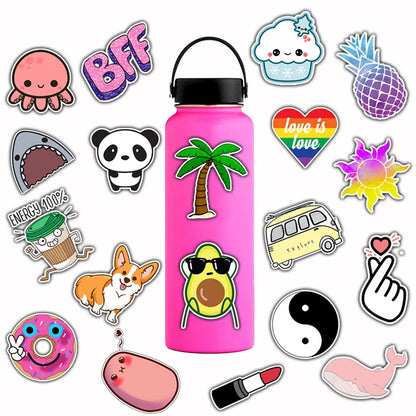50PCS Cartoon Cute Popular Animal Graffiti Skateboard Helmet Water Cup Refrigerator Luggage Sticker Toys