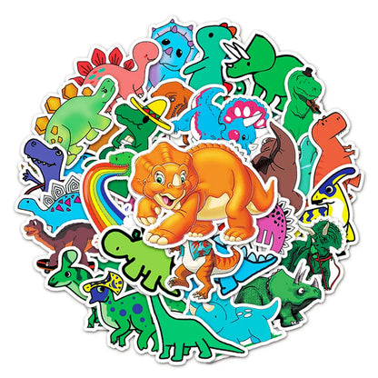 50 pieces of cute cartoon dinosaur decorative style graffiti stickers, personalized, fashionable and creative DIY exquisite decorative decal cups, helmets, skateboard popular sticker toys