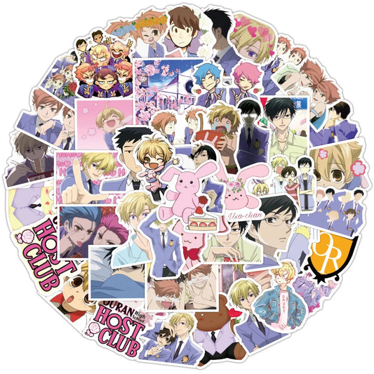 50PCS Anime Ouran College Graffiti Water Cup Luggage Skateboard Laptop Personalized Graffiti Waterproof Sticker