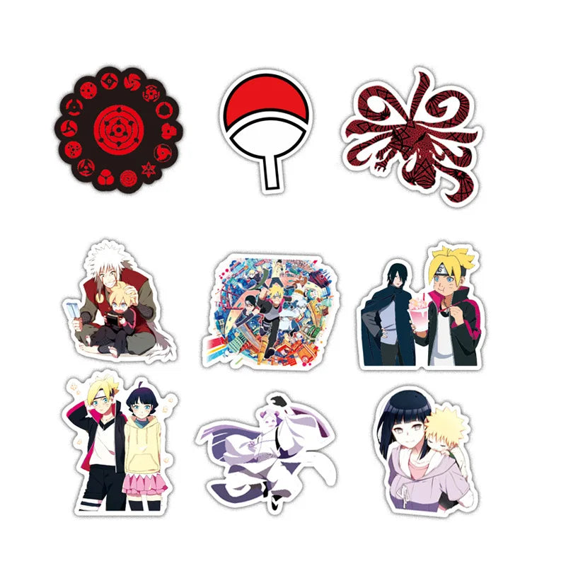 50PCS cartoon Japanese anime Uzumaki Naruto decorative style graffiti stickers, personalized, fashionable and creative trend DIY exquisite decorative decal cups, helmets, skateboard popular sticker toys