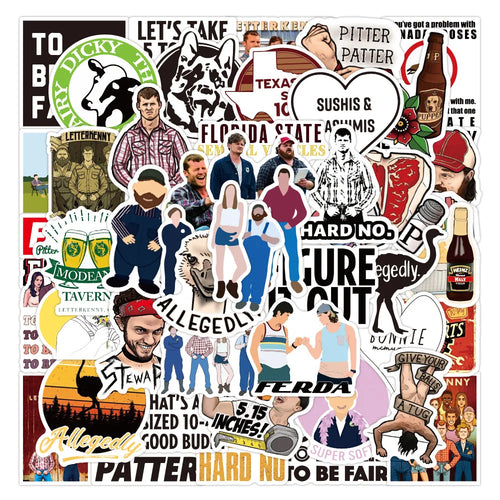 50pcs     LetterkennyTown Graffiti Sticker Waterproof Luggage Compartment Notebook Scooter Water Cup Sticker Custom