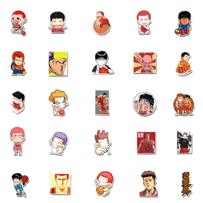 50PCS cartoon and anime character Slam Dunk decorative style graffiti stickers, personalized fashion and creative trend DIY exquisite decorative decal cups, helmets, skateboard popular stickers
