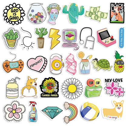 50PCS non-repetitive VSCO style graffiti stickers, personalized luggage, car thermos flasks, phone cases, laptop decorative stickers, toys