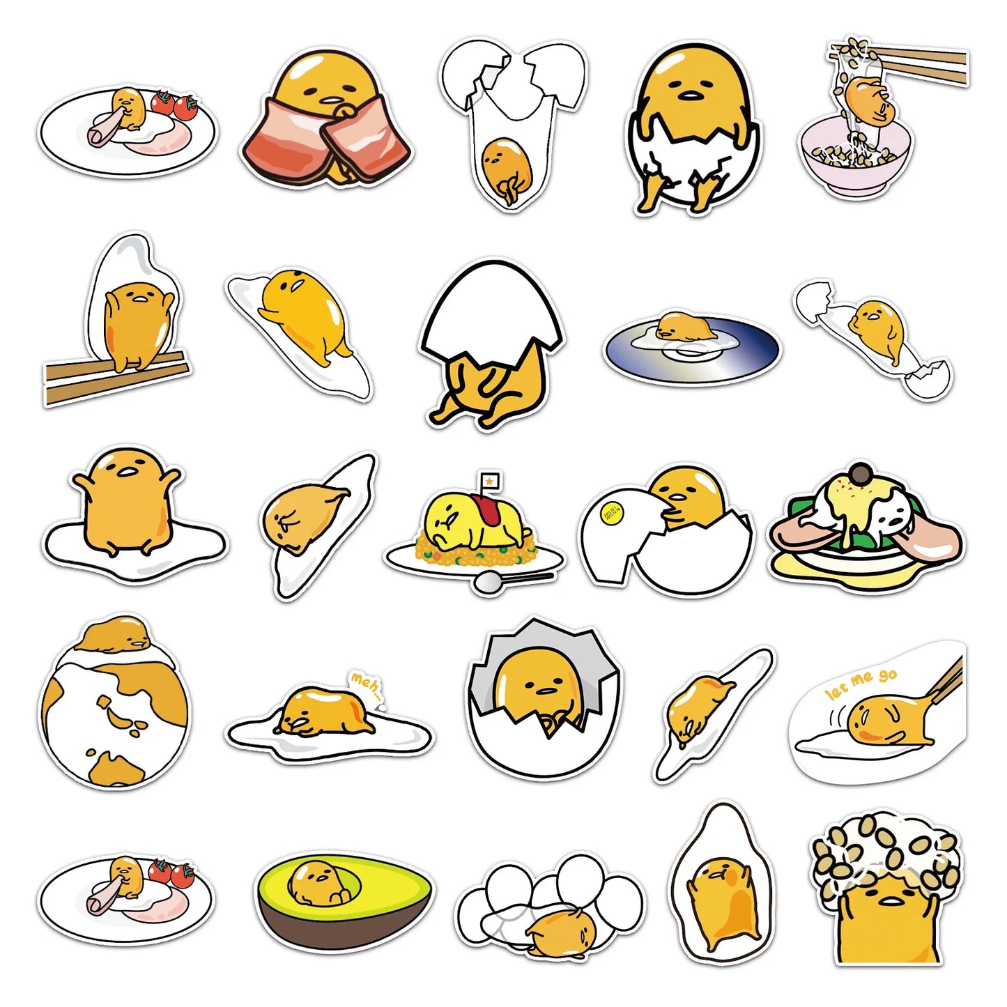 50PCS    LazyEgg Cartoon Animation Cute Graffiti Waterproof Sticker Suitcase Notebook Refrigerator Water Cup Helmet